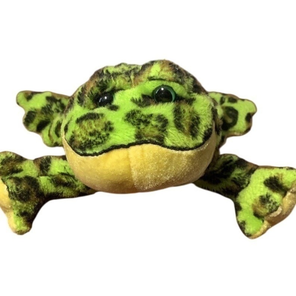 Ganz Webkinz Leopard Frog Green Spotted Plush Stuffed Animal Toy W Logo HM123